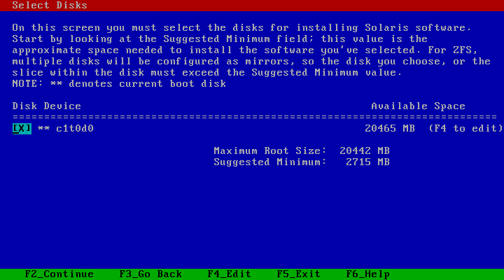 Select disk