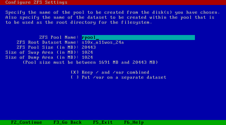 ZFS options